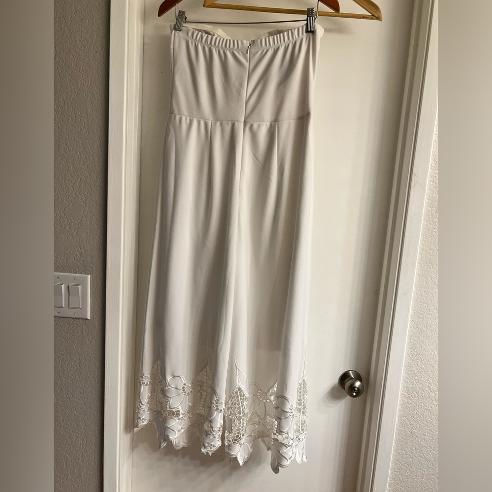 Strapless white jumpsuit - Picture 3 of 5